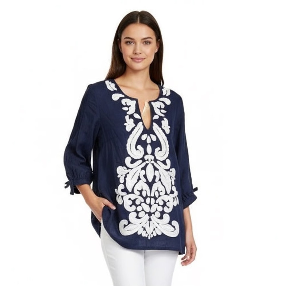 Lilly Pulitzer Beaded Linen Top